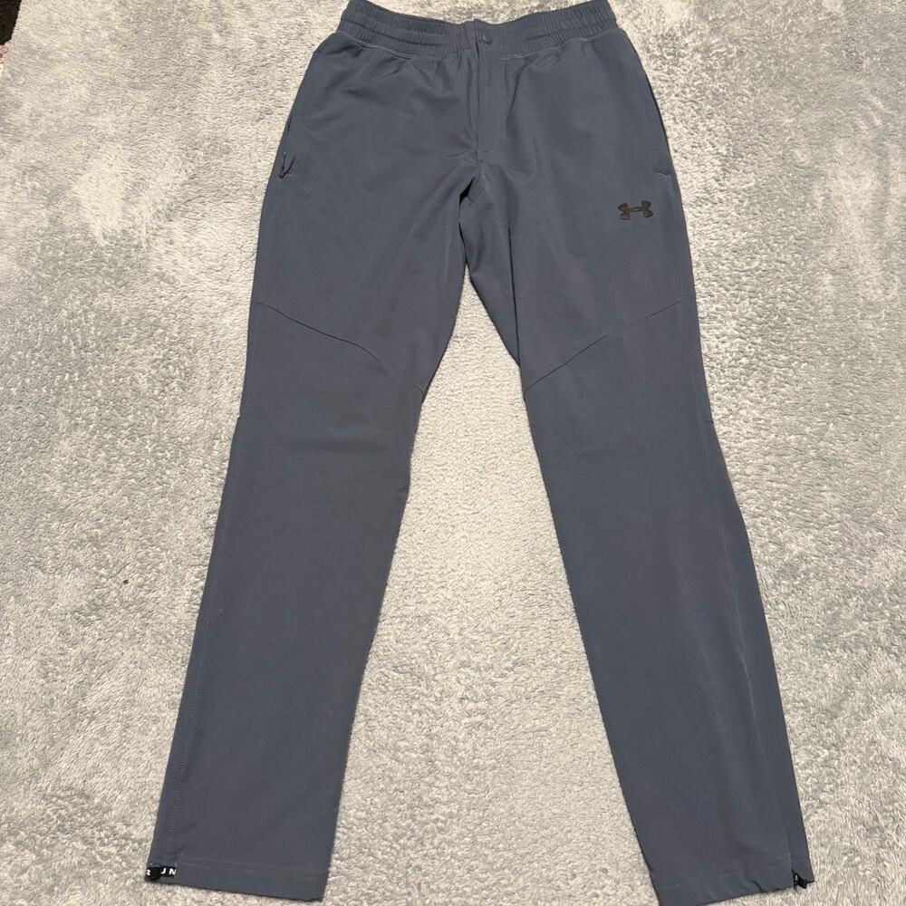 Under Armour Pants Men Medium Unstoppable Tapered Blue Gray Stretch 1345552